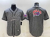 Men's Buffalo Bills Grey Team Big Logo With Patch Cool Base Stitched Baseball Jersey,baseball caps,new era cap wholesale,wholesale hats